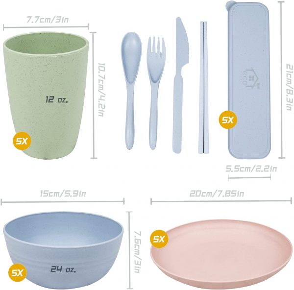 ECO VIABLE Camping Dinner Set Ecoviable