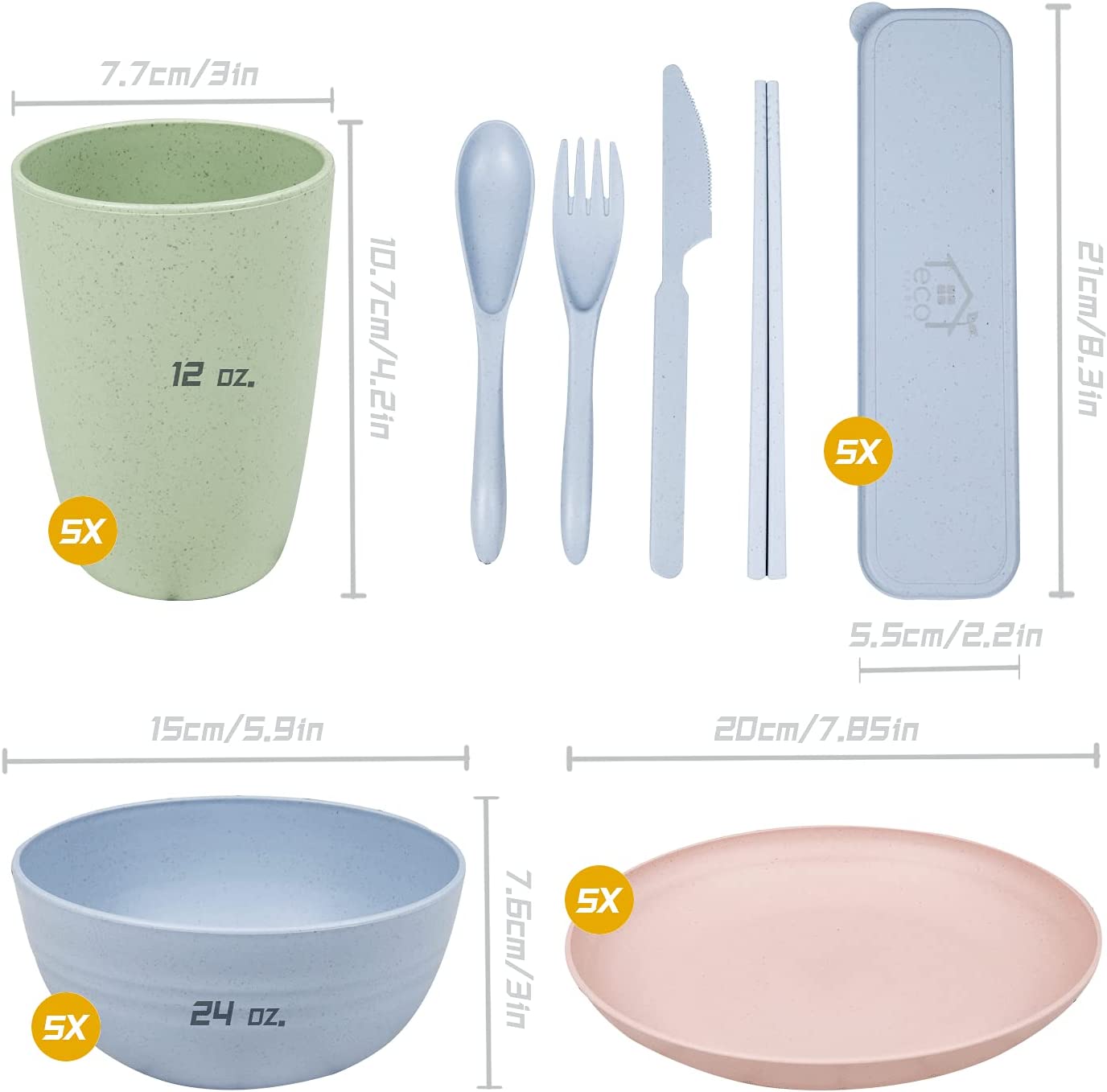 ECO VIABLE Camping Dinner Set Ecoviable