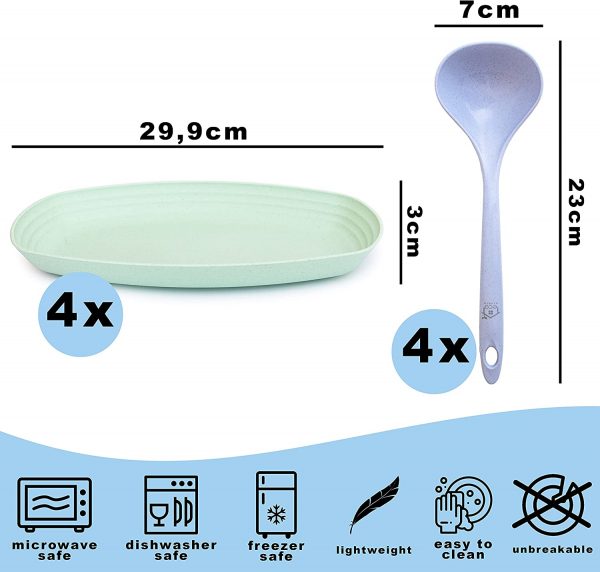 ECO VIABLE Dinner Plates Extra Large with Ladles - Image 6